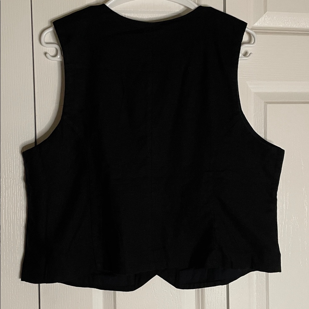 EXPRESS V-Neckline Linen Vest, Women’s XL, Black - Picture 6 of 9